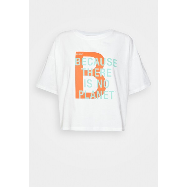 Ecoalf BIBALF WOMAN T-shirt z nadrukiem white ECD21D01N-A11