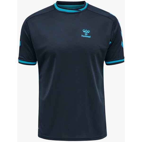 Hummel T-shirt z nadrukiem black iris atomic blue HU342D0A6-K12