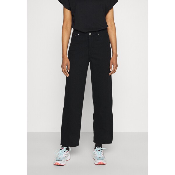 Weekday LARA WAIST TROUSERS Jeansy Relaxed Fit black WEB21A055-Q11