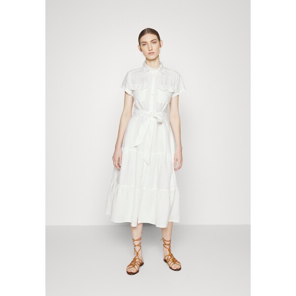 Polo Ralph Lauren SHORT SLEEVE DAY DRESS Sukienka koszulowa white PO221C0AA-A11