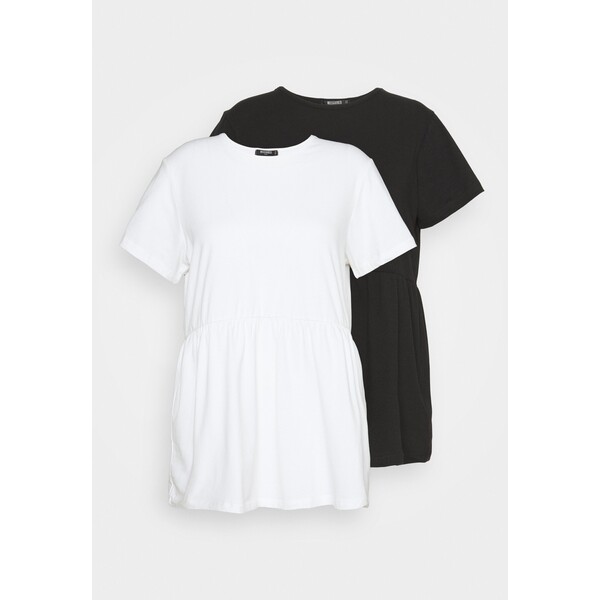 Missguided Plus SMOCK 2 PACK T-shirt basic white/black M0U21D03Q-Q11