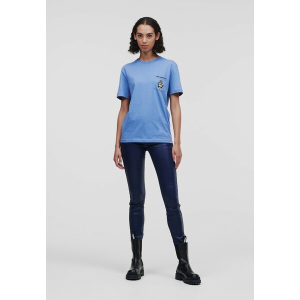 KARL LAGERFELD T-shirt z nadrukiem light blue K4821D091-K11