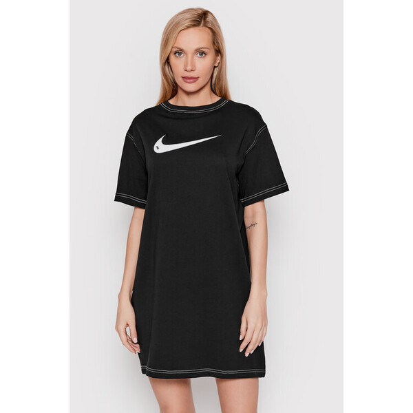 Nike Sukienka codzienna Swoosh DM6191 Czarny Oversize