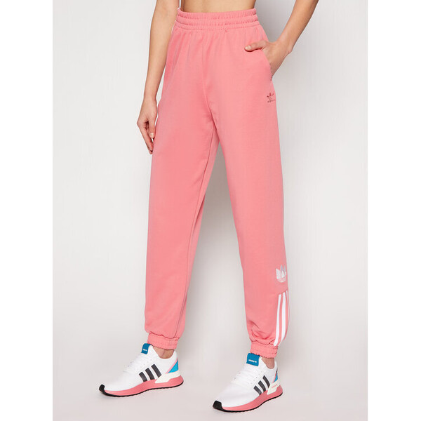 adidas Spodnie dresowe adicolor 3D Trefoil GN6708 Różowy Regular Fit