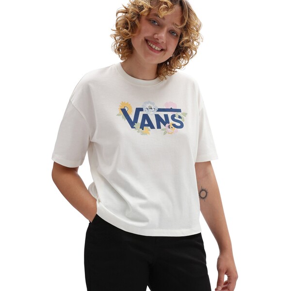 Vans BOO KAY T-shirt z nadrukiem marshmallow VA222O0K9-A11