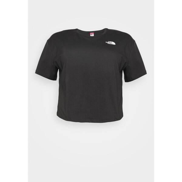 The North Face PLUS CROP SIMPLE DOME TEE T-shirt z nadrukiem black TH341D058-Q11