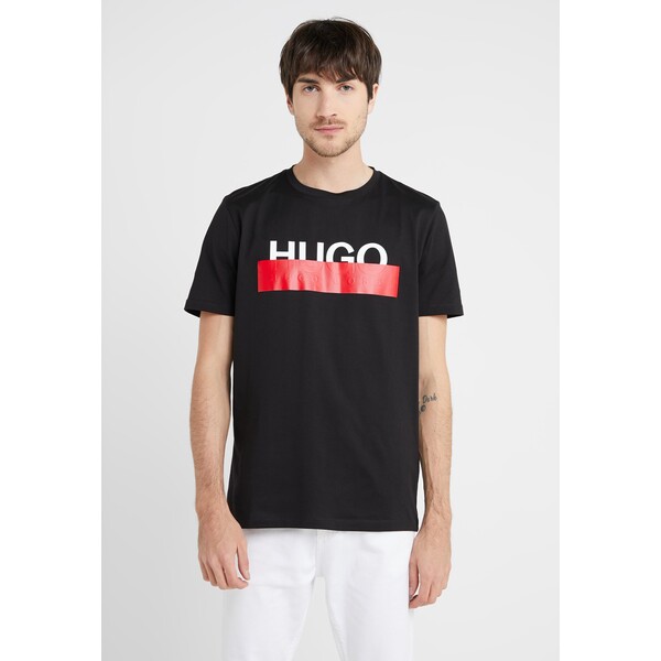 HUGO DOLIVE T-shirt z nadrukiem black HU722O04N-Q11