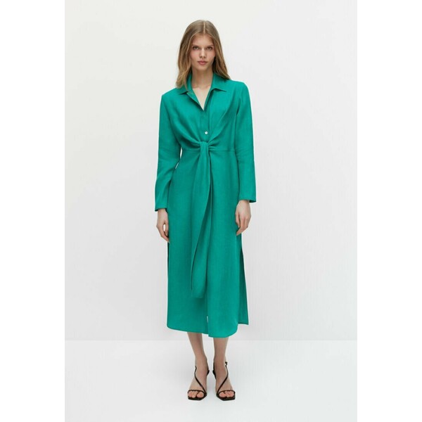 Massimo Dutti DOUBLE KNOT Sukienka koszulowa neon green M3I21C0KU-M11