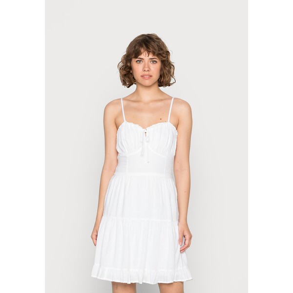 Hollister Co. BARE RUCHED BUST DRESS Sukienka letnia white H0421C058-A11