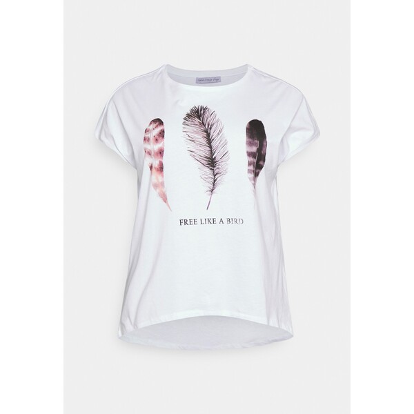 Anna Field Curvy T-shirt z nadrukiem white AX821D05S-A11