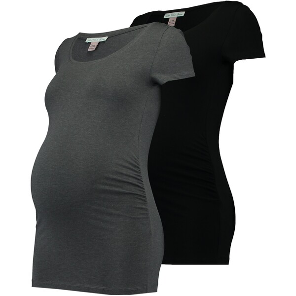 Anna Field MAMA 2 PACK T-shirt basic dark gray/black EX429G01W-C11