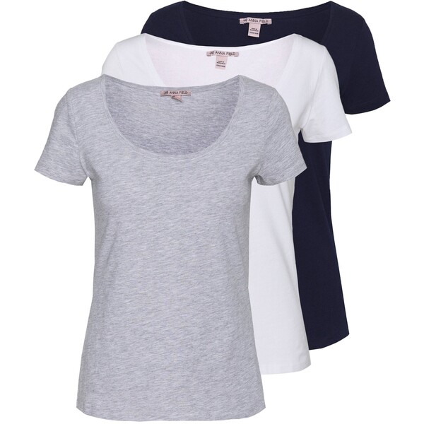 Anna Field 3 PACK T-shirt basic white/navy/light grey melange AN621D0PH-A12