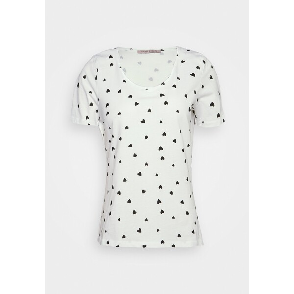 Anna Field T-shirt z nadrukiem white/black AN621D122-T11