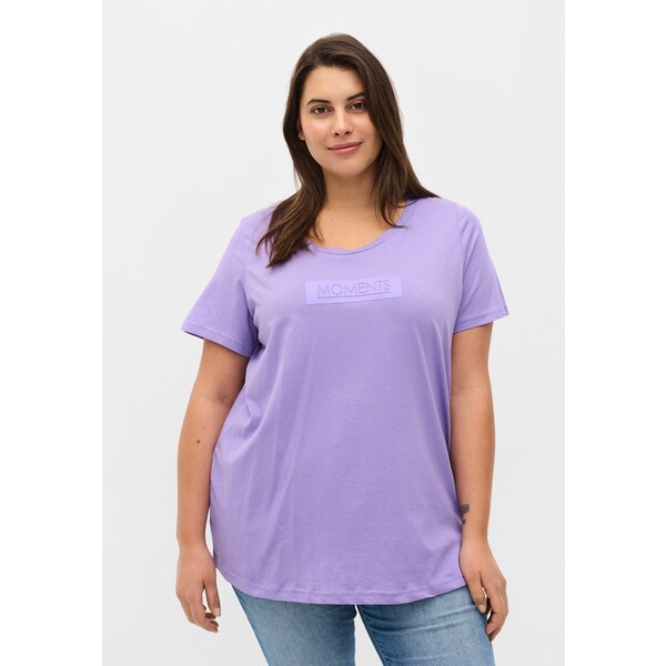 Zizzi KURZARM T-shirt z nadrukiem purple Z1721D0S6-I11