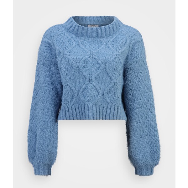 Glamorous Tall KNITTED CROP JUMPER WITH LONG SLEEVES AND BOAT NECK Sweter heritage blue GLC21I00Z-K11