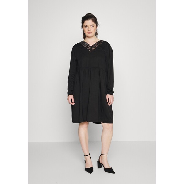 Evoked Vila VIEVA V-NECK DRESS Sukienka z dżerseju black V0H21C00W-Q11
