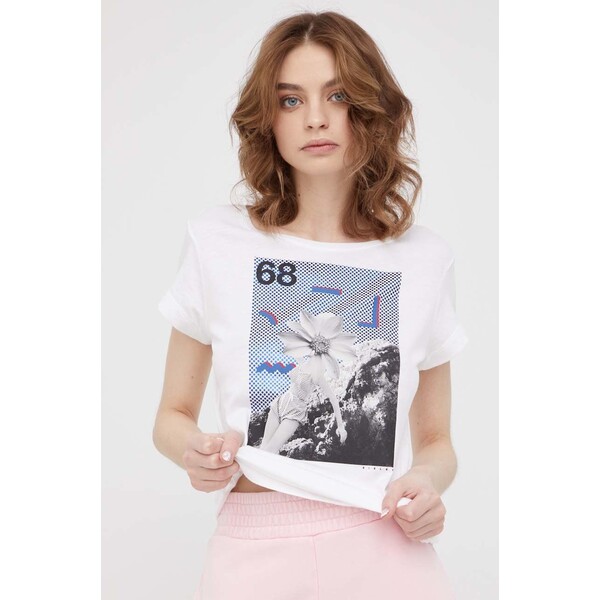 Sisley t-shirt bawełniany 3L7NL1018.101