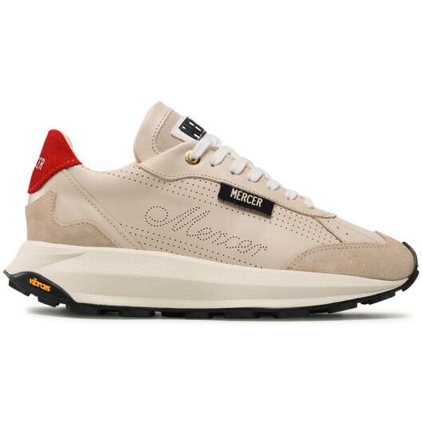 Mercer Amsterdam Sneakersy The Racer Perforated Nappa ME221026 Beżowy