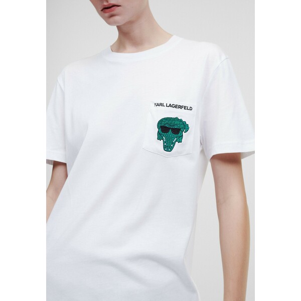 KARL LAGERFELD T-shirt z nadrukiem white K4821D091-A11