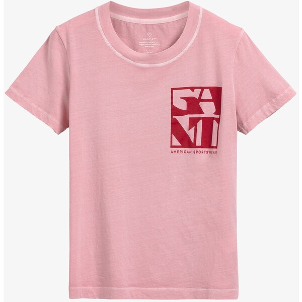 GANT QUADRAT T-shirt z nadrukiem preppy pink GA321D071-J11