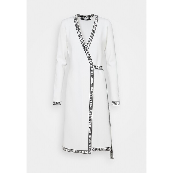 KARL LAGERFELD WRAP DRESS Sukienka dzianinowa white K4821C042-A11
