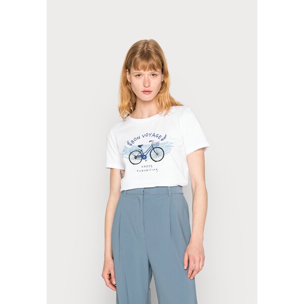 Mavi BICYCLE PRINTED TEE T-shirt z nadrukiem white MA621D07K-A11