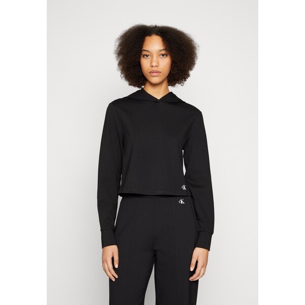 Calvin Klein Jeans MIXED MILANO HOODIE Bluzka z długim rękawem black C1821D0IY-Q11