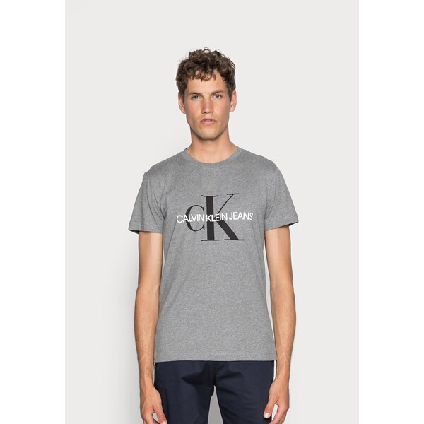 Calvin Klein Jeans ICONIC MONOGRAM SLIM TEE T-shirt z nadrukiem heather grey C1822O06Z-C11