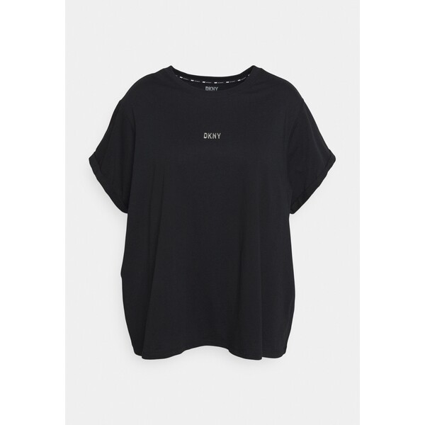 DKNY METALLIC LOGO BOXY KNOTTED TEE T-shirt basic black DK141D028-Q11