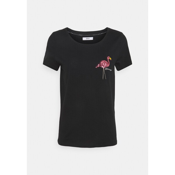 ONLY Petite ONLKITA SUMMER T-shirt z nadrukiem black OP421D04M-Q12