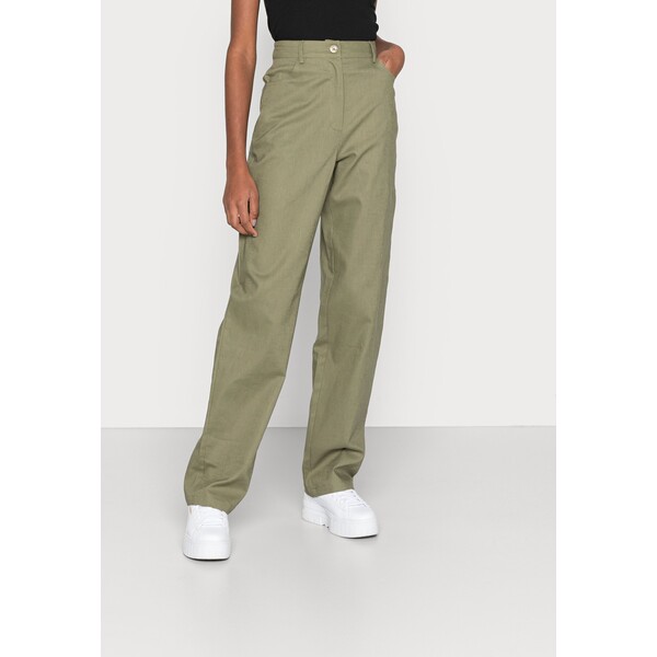 NA-KD LONG PANTS Spodnie materiałowe khaki green NAA21A07N-M11