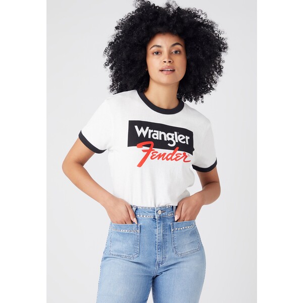 Wrangler RELAXED RINGER T-shirt z nadrukiem faded black WR121D05R-Q11