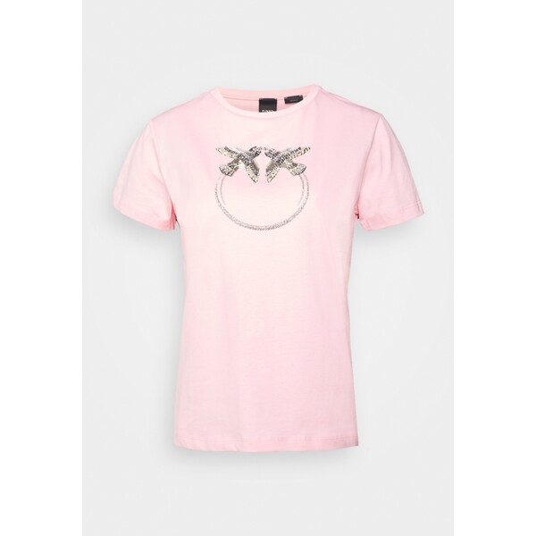 Pinko QUENTIN T-shirt z nadrukiem nuvola corallo P6921D03Y-G11