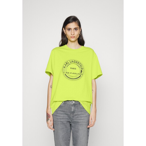KARL LAGERFELD ATHLEISURE T-shirt z nadrukiem lime punch K4821D0AA-M11