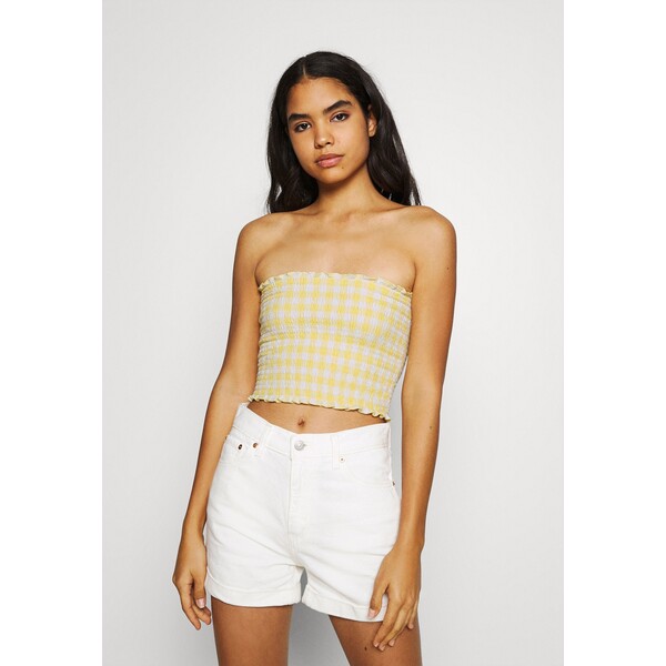 Hollister Co. REVERSIBLE TUBE Top yellow plaid H0421D0AW-E11