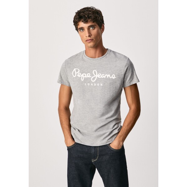 Pepe Jeans ORIGINAL STRETCH T-shirt z nadrukiem grey PE122D064-102