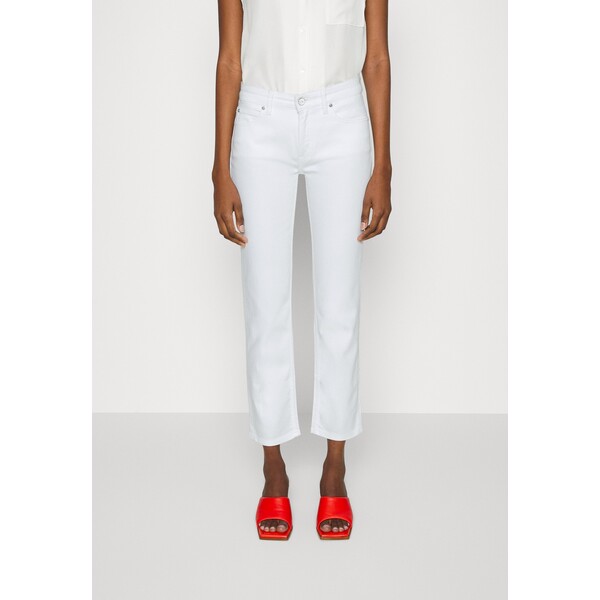 Calvin Klein MID RISE SLIM ANKLE Jeansy Slim Fit bright white 6CA21N019-A11