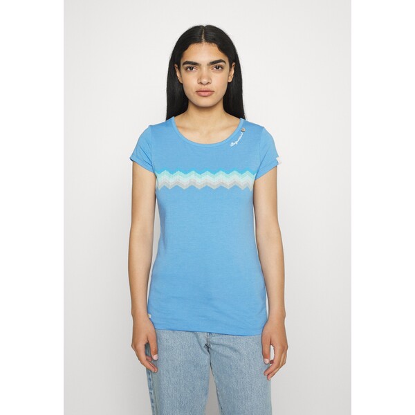 Ragwear RAINBOW T-shirt z nadrukiem sky blue R5921D0AZ-K11