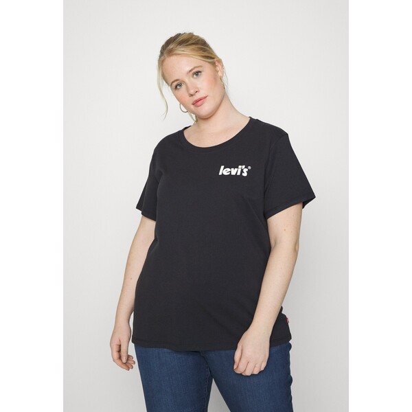 Levi's® Plus PERFECT TEE T-shirt z nadrukiem caviar L0M21D02D-Q11
