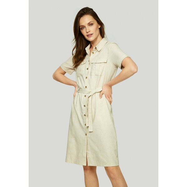Greenpoint Sukienka koszulowa beige melange G0Y21C02P-B11