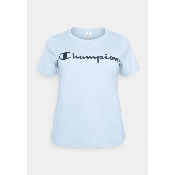 Champion CREWNECK T-shirt z nadrukiem light blue C7641D03W-K12