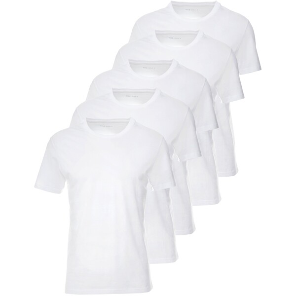 Pier One 5 PACK T-shirt basic white PI922O0GY-A11