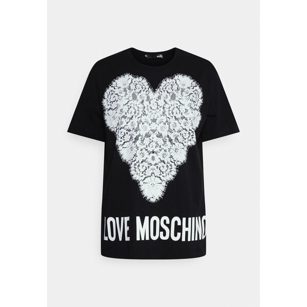 Love Moschino T-shirt z nadrukiem black LO921D087-Q11
