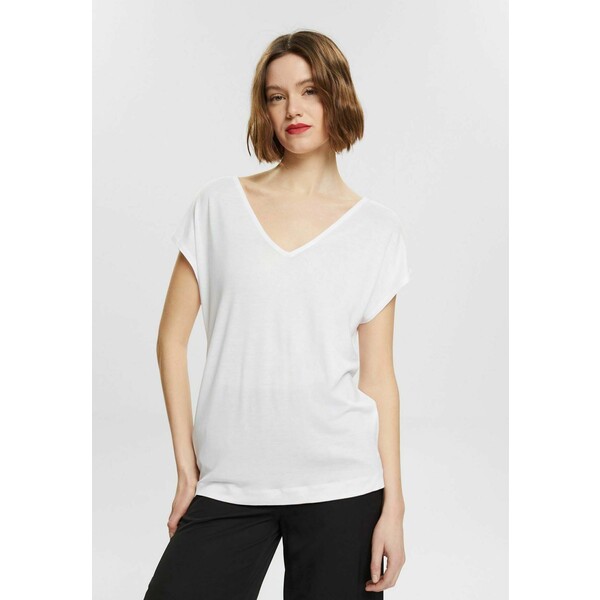 Esprit Collection MIT V-AUSSCHNITT T-shirt basic white ES421D0SE-A11