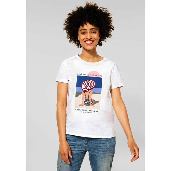 Street One MIT PRINT T-shirt z nadrukiem weiß S8521D2P3-A11