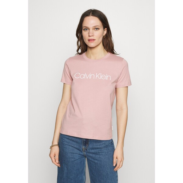 Calvin Klein CORE LOGO T-shirt z nadrukiem muted pink 6CA21D01U-J12