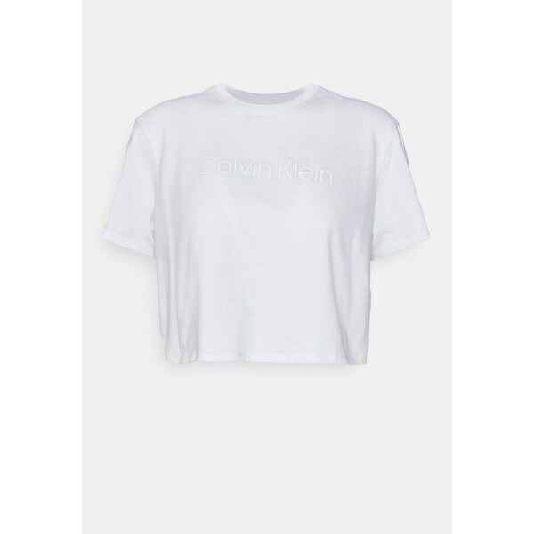 Calvin Klein Performance CROPPED T-shirt z nadrukiem bright white CKA41D02G-A11