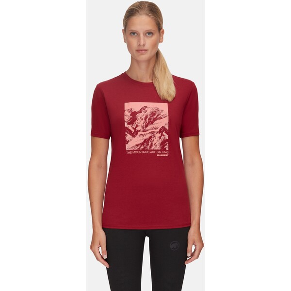 Mammut PANORAMA T-shirt z nadrukiem blood red M7341D02G-G11