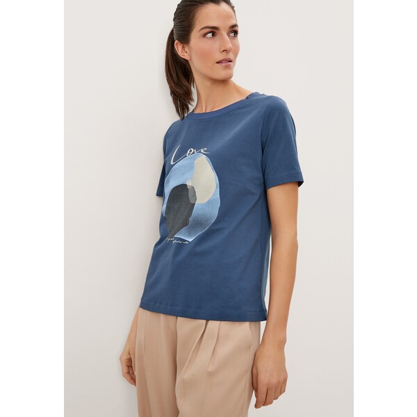 s.Oliver BLACK LABEL T-shirt z nadrukiem blue placed print SOA21D0AZ-K11