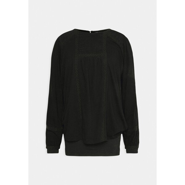 Marks & Spencer WASHED TRIM Bluzka z długim rękawem black QM421D056-Q11